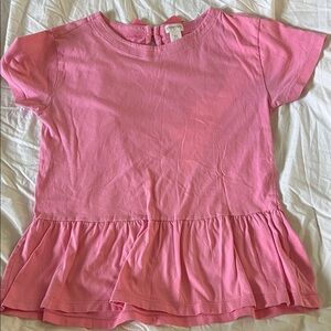 Crewcuts Pink Ruffle Hem Tee